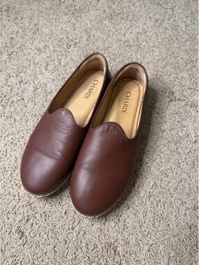 CHARIX Brown Slip-On Leather Loafers